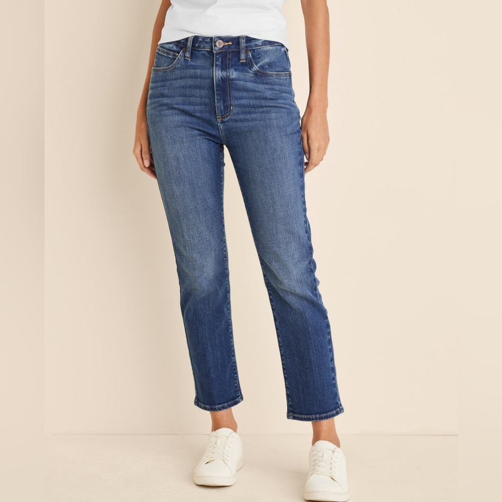 Driftwood 28 Audrey Stretch Cotton Blend Straight Low Rise 90s 00s Blue Jeans